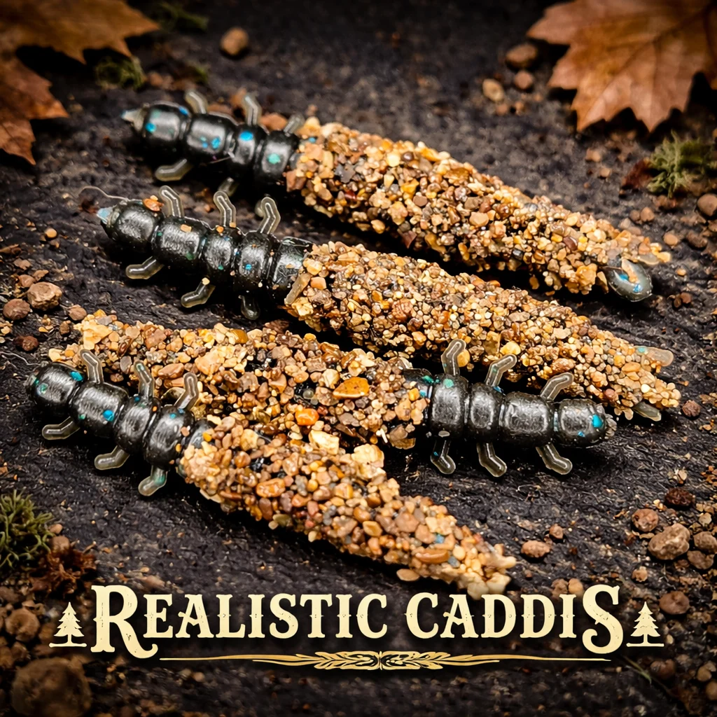 1.3" Realistic Caddis Fly Larvae "Stream Weaver" (6 Per Pack)