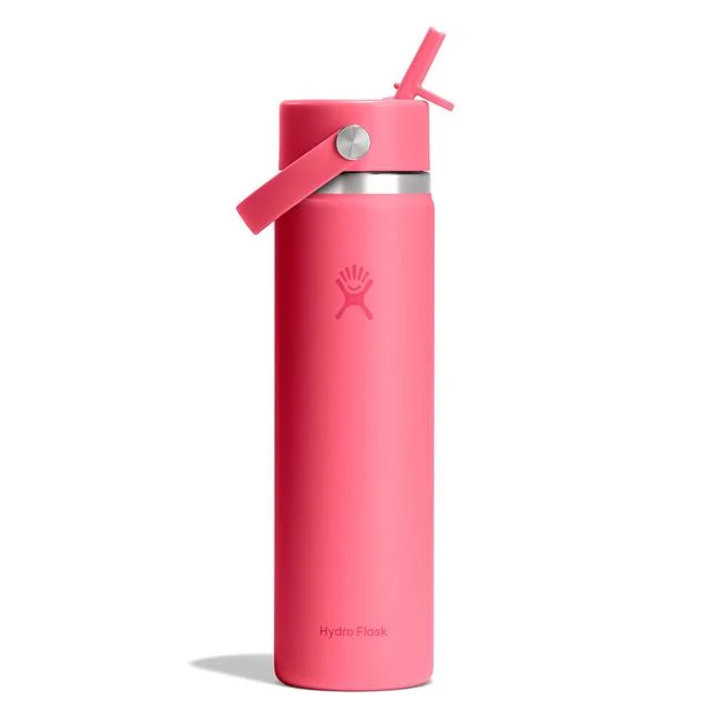 24 Oz Wide Mouth With Flex Straw Cap - Popstar Pink