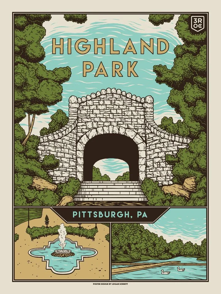 3ROC Parks Poster Print Series - Highland Park – 3 Rivers Outdoor Co