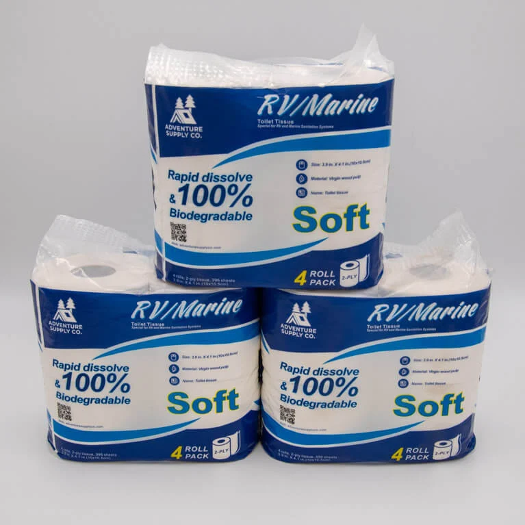 60 Pack of Adventure Supply Co. 2-ply RV safe toilet paper (Fifteen 4-packs)