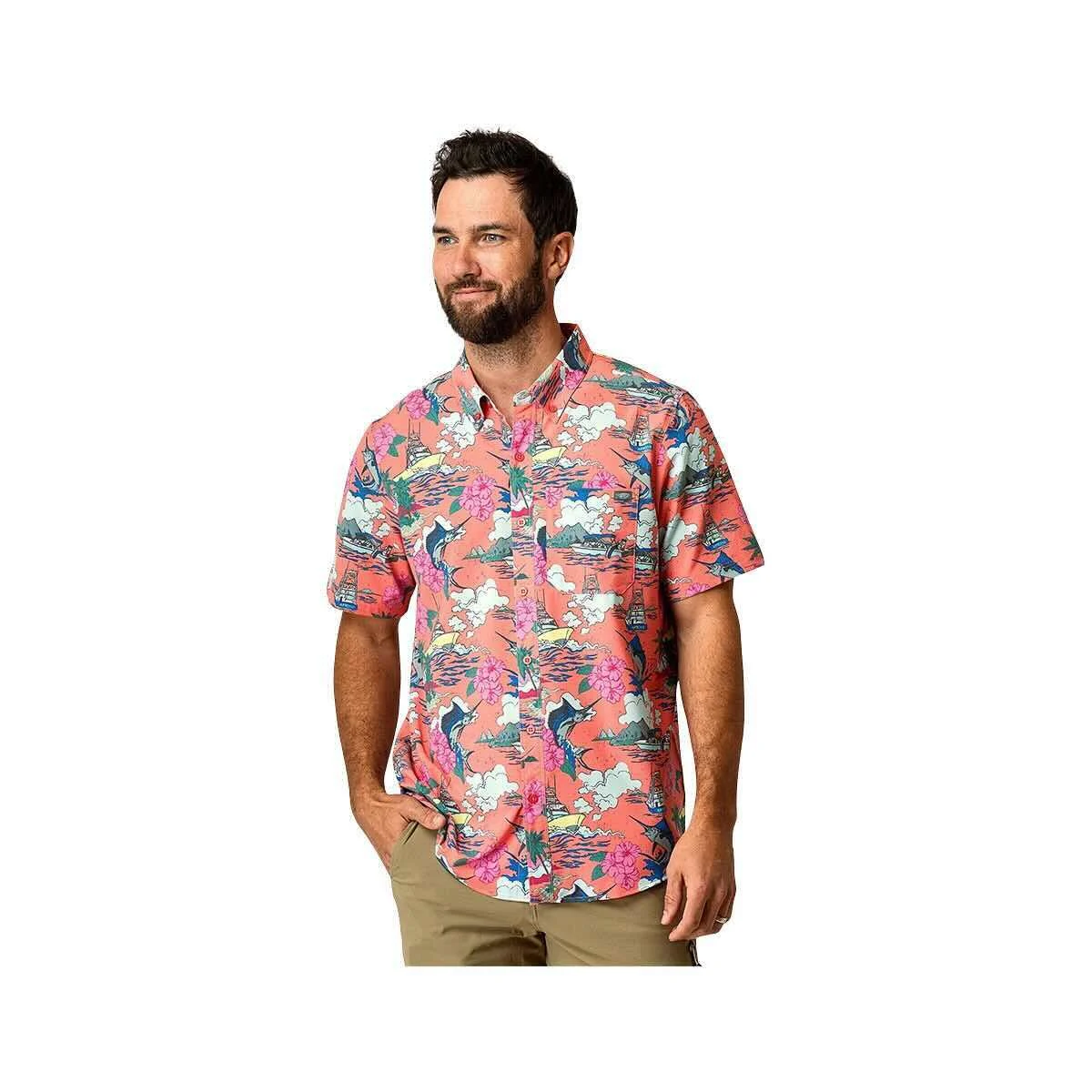 AFTCO Men's Boatbar Button Down Shirt