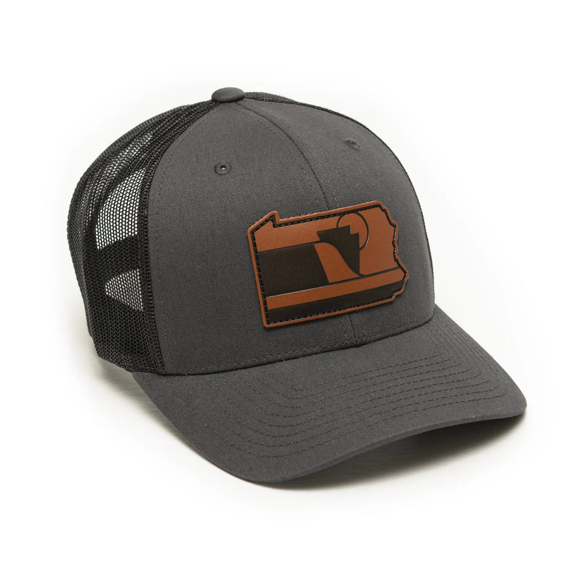 The Anthracite: Pennsylvania Hat | Snapback Trucker Leather Patch Hat – 3 Rivers Outdoor Co