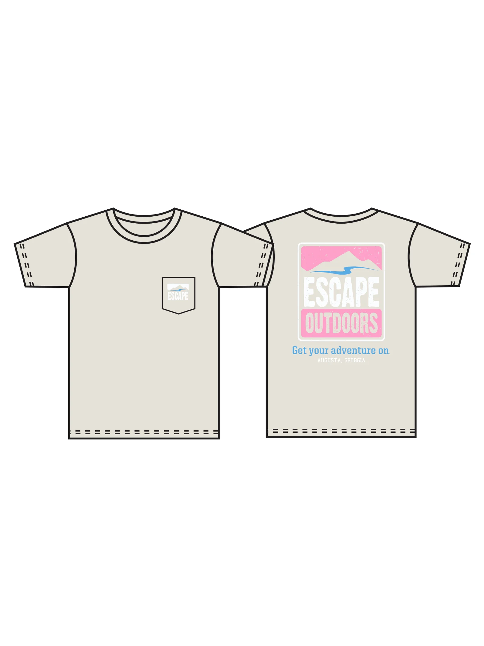 Baby Pink Logo SS Escape Tee