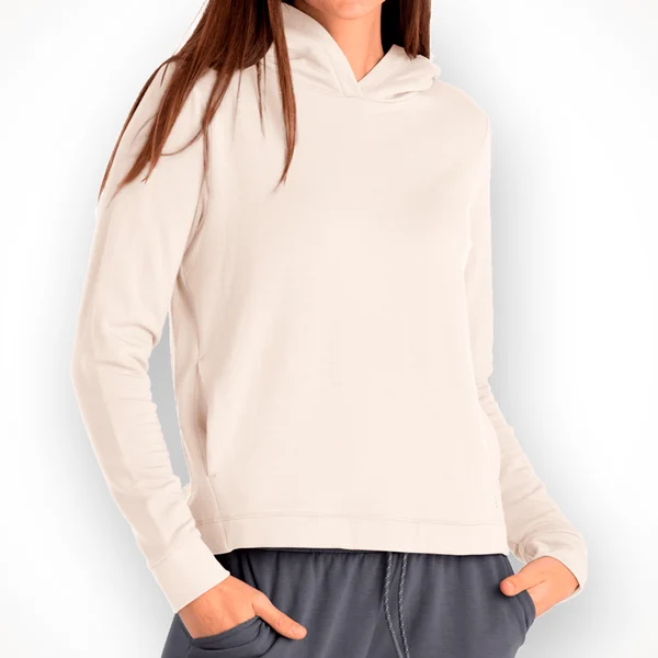 Bamboo Lightweight Fleece Cropped Hoodie — Women's