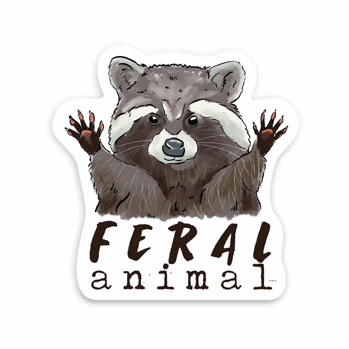 Barefoot Baby Feral Animal Sticker