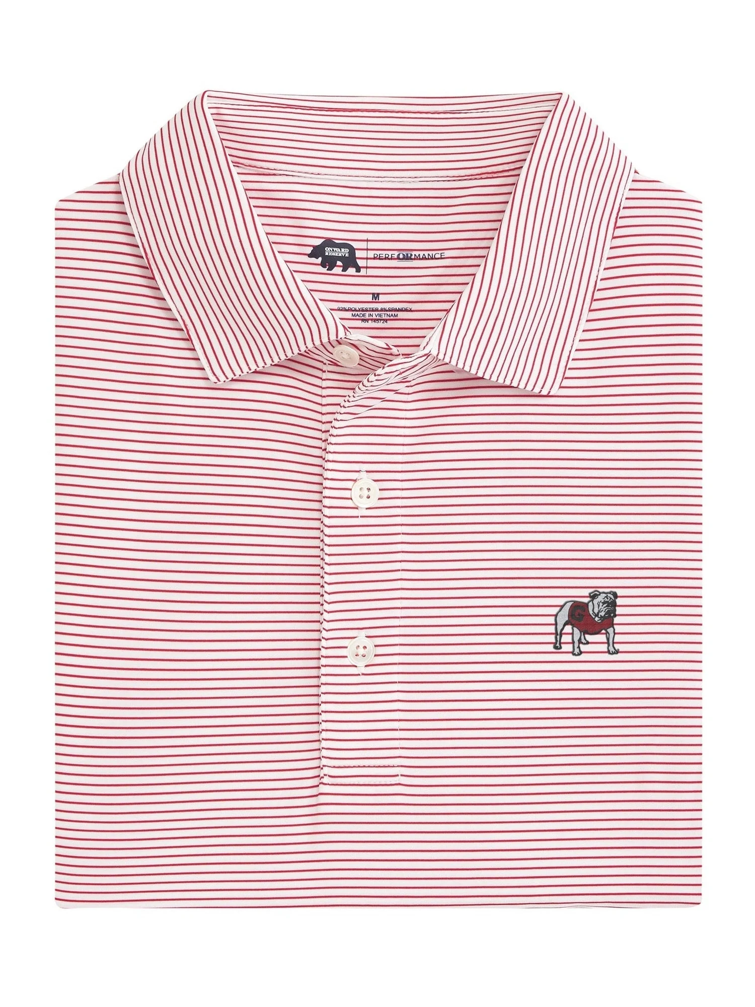 Birdie Stripe Standing Bulldog Polo