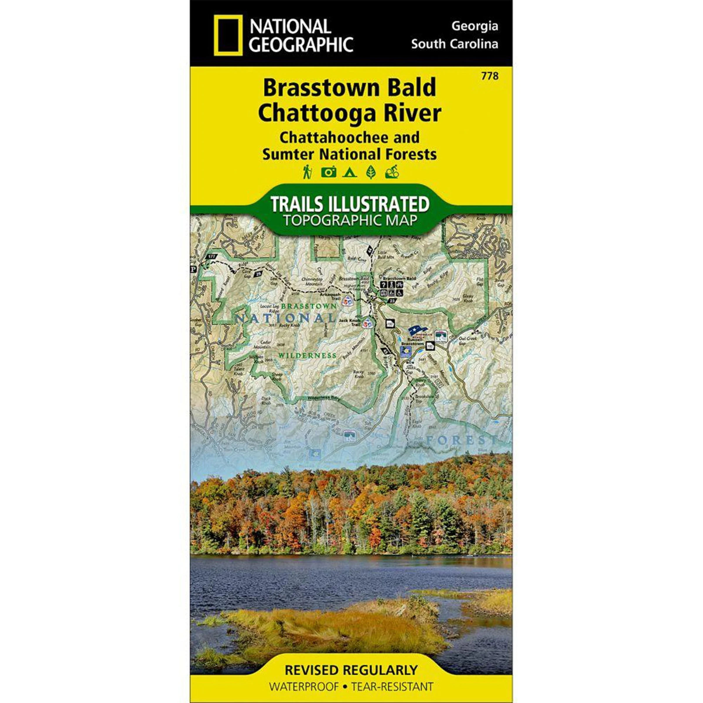 Brasstown Bald/Chattooga River, Chattahoochee and Sumter National Forests Trail Map