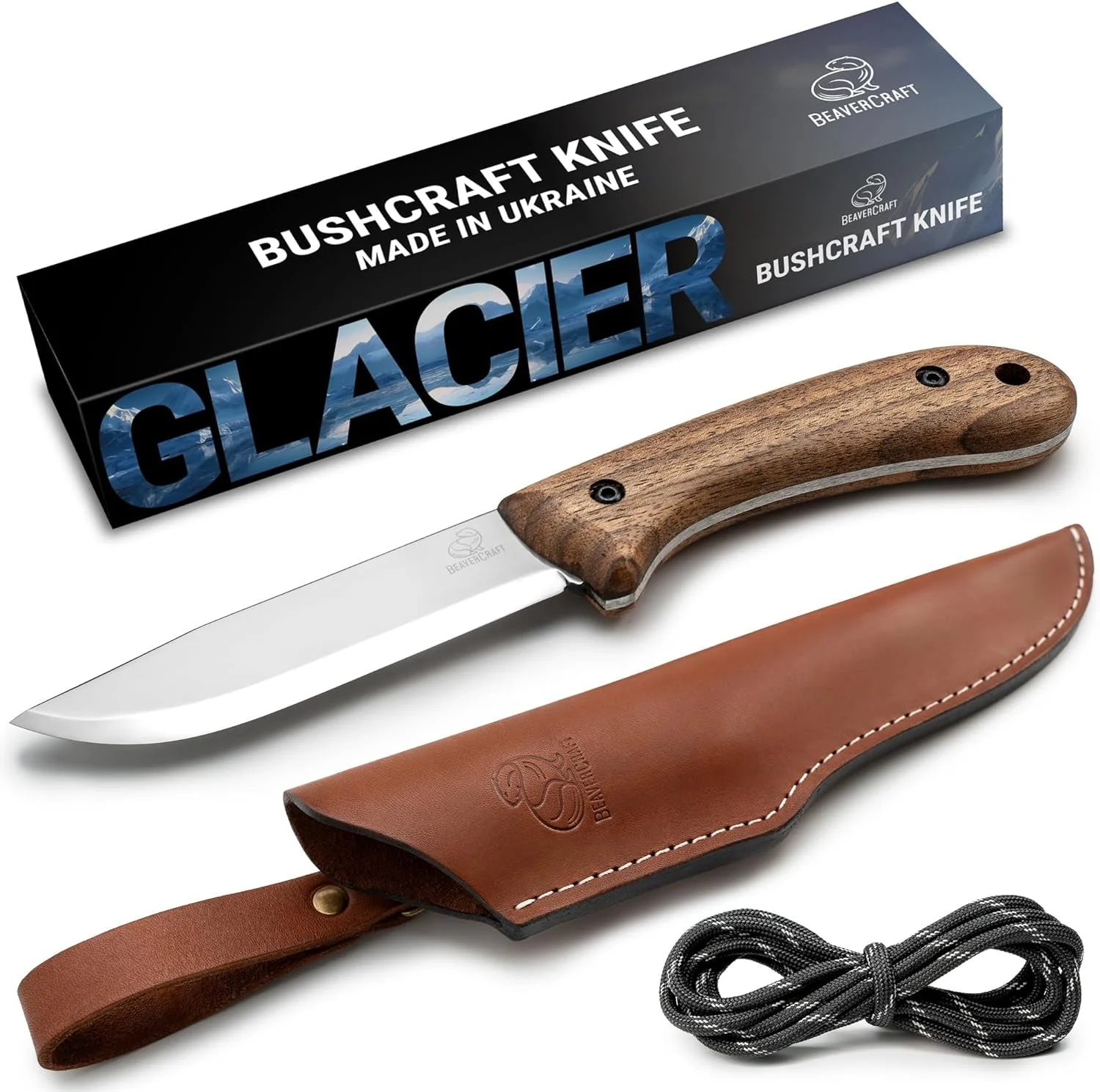 BSH2 Bushcraft Knife Steel Blade – Fixed Blade Knife – Camping Knife Survival Knife Full Tang – Hiking Knife for Every Task – Camp Knife with Sheath