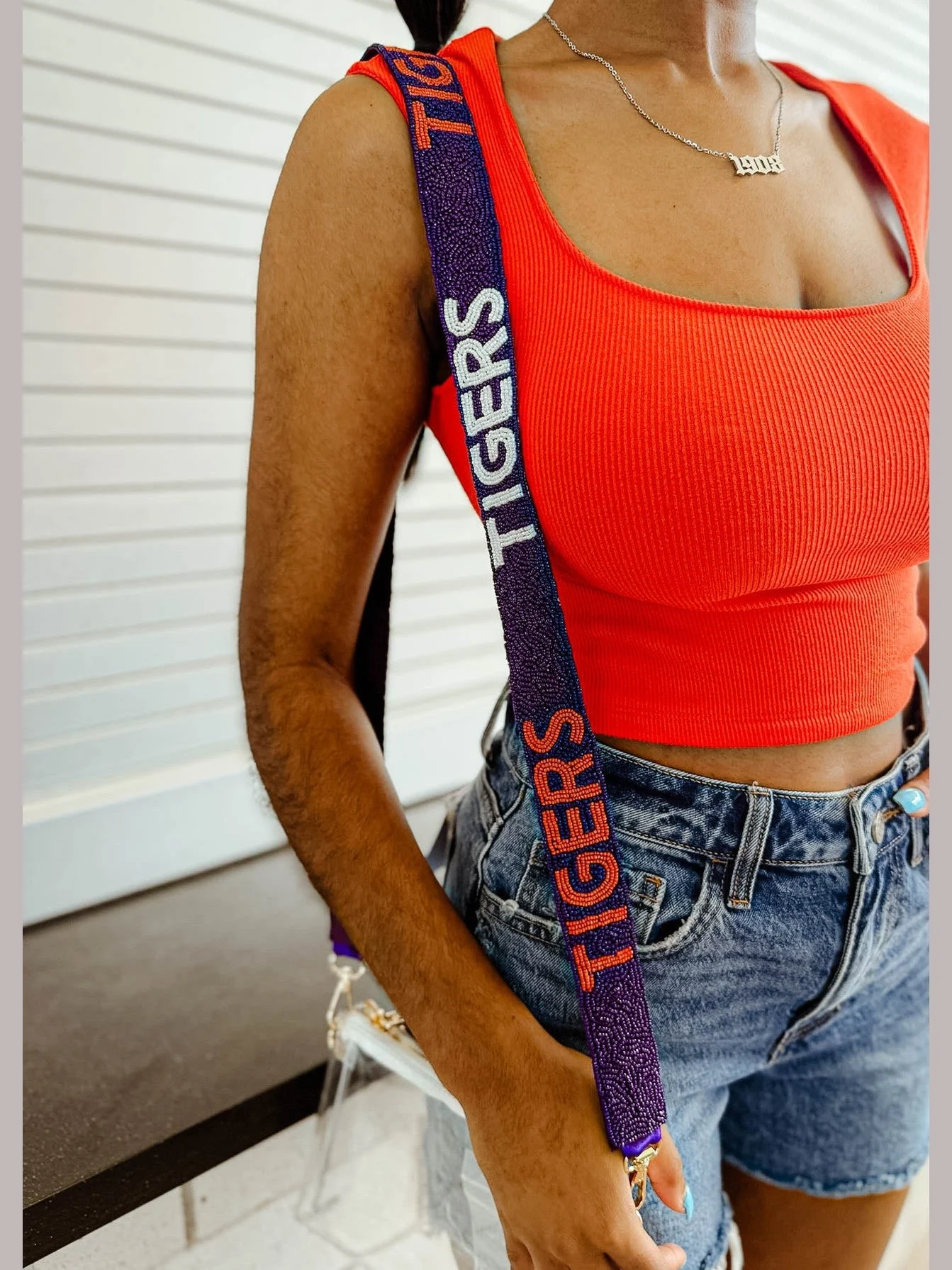 Clemson Beaded Purse Strap