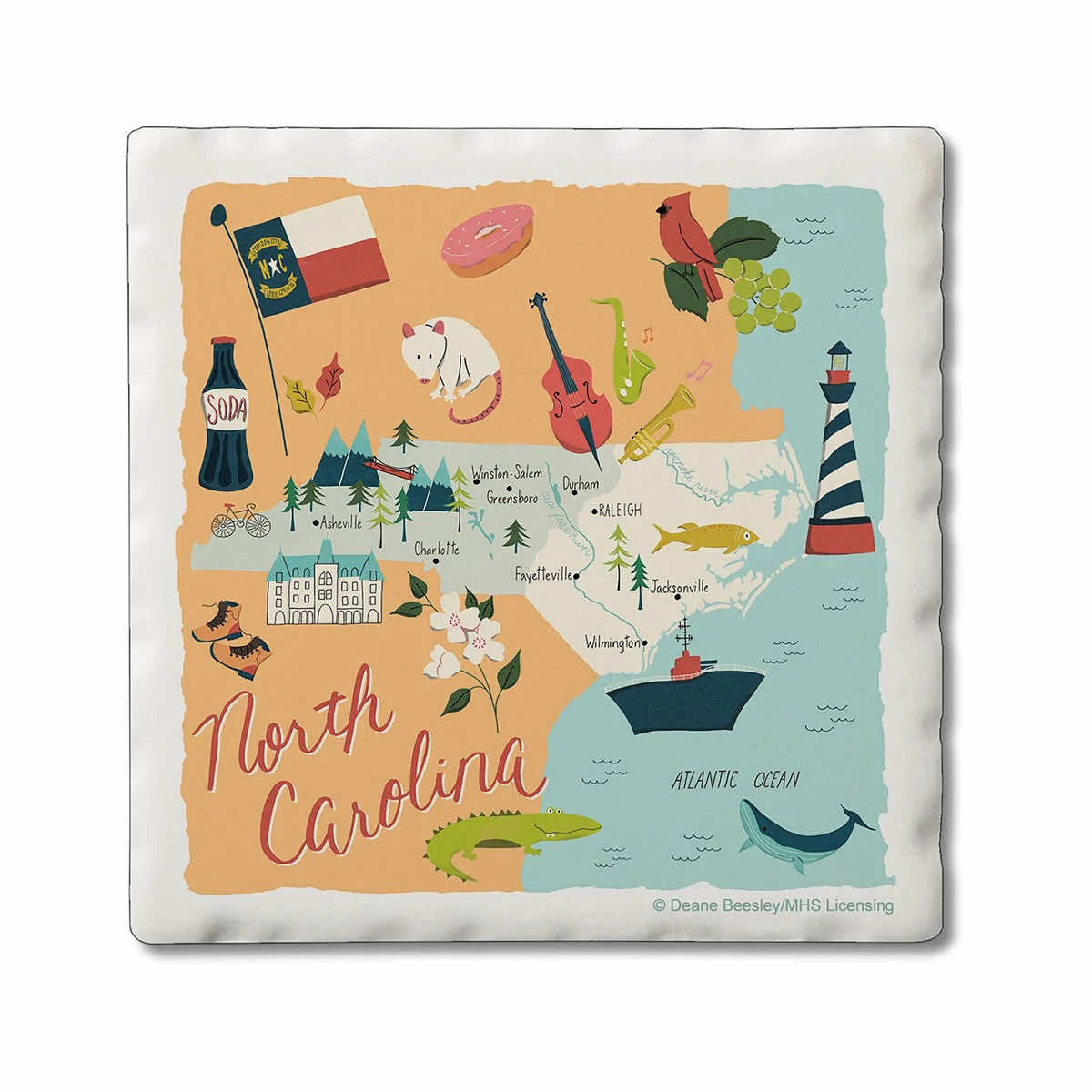 Counter Art North Carolina Home State Coaster Set