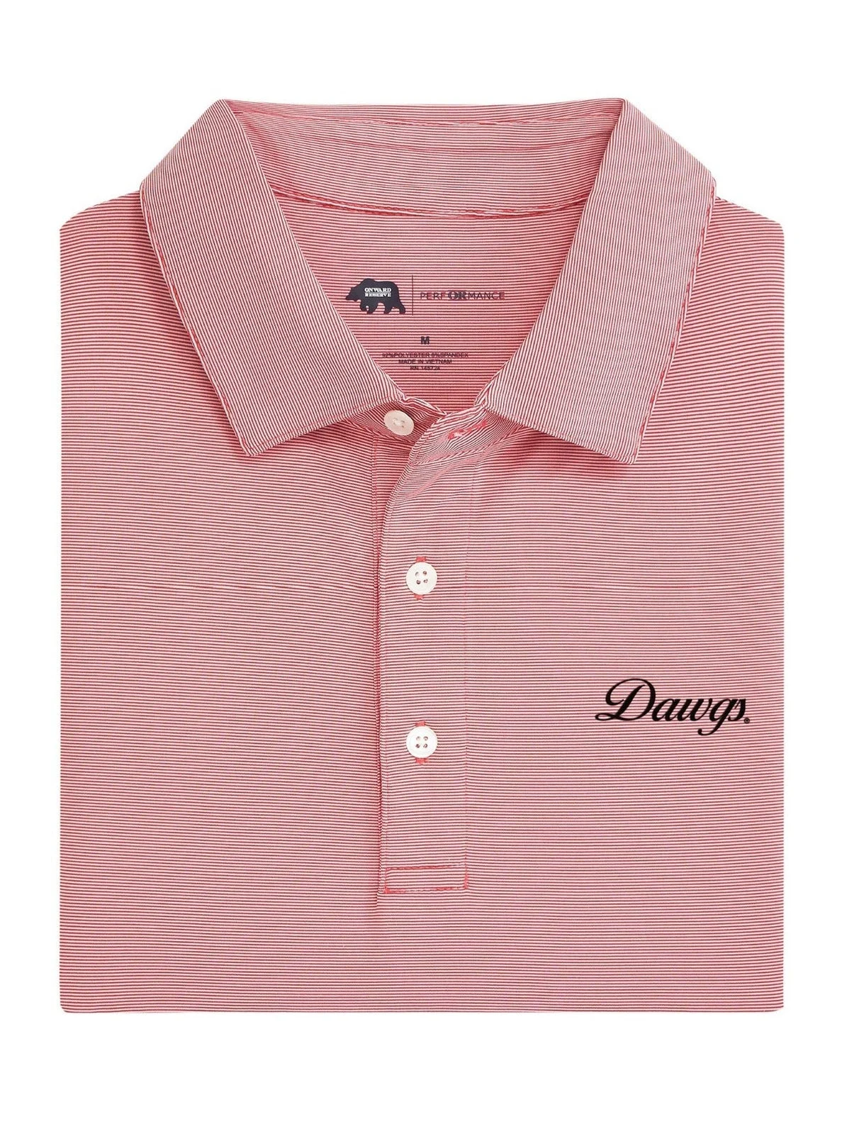 Dawgs Vintage Script Hairline Stripe Performance Polo