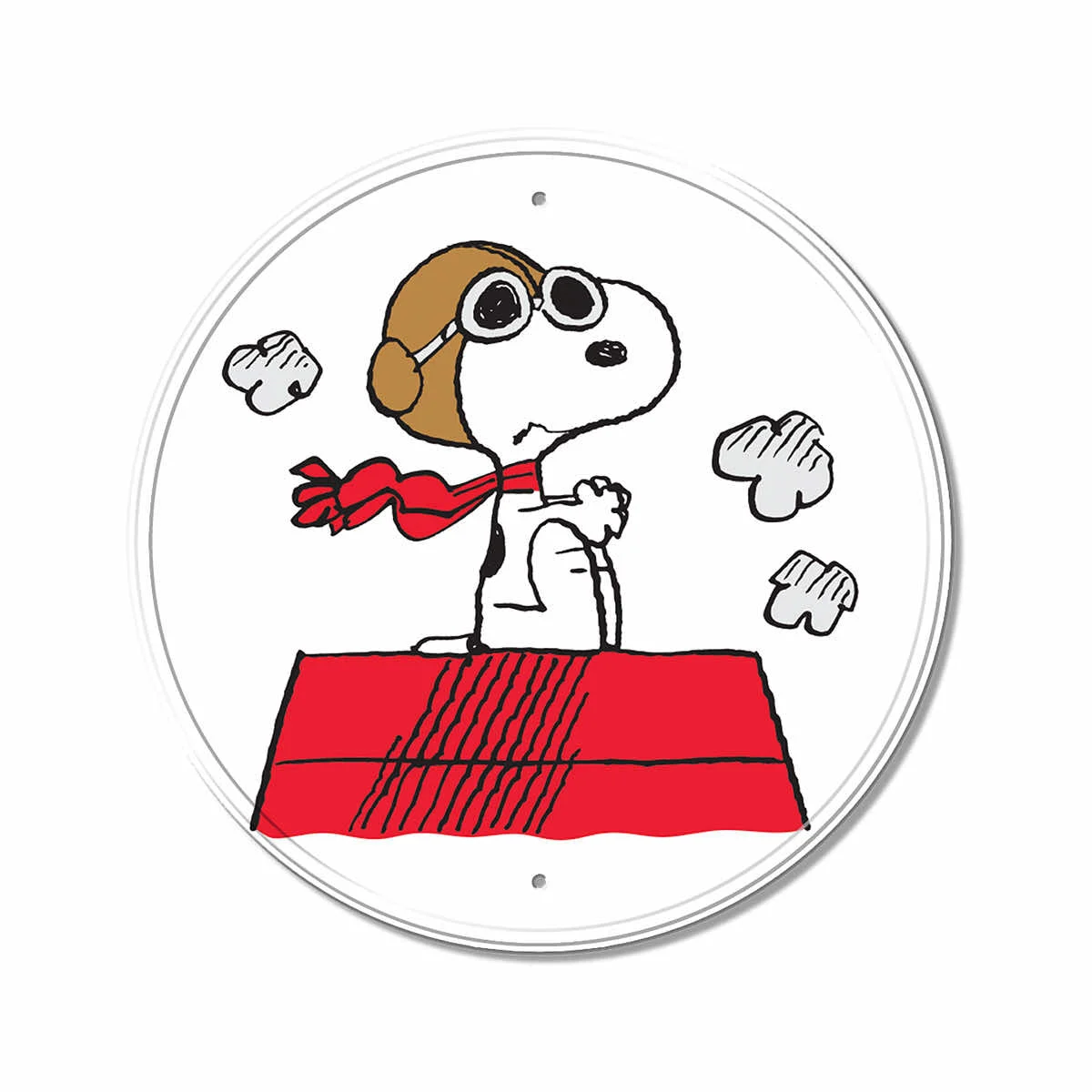 Desperate Enterprises Flying Ace Snoopy Round Tin Sign