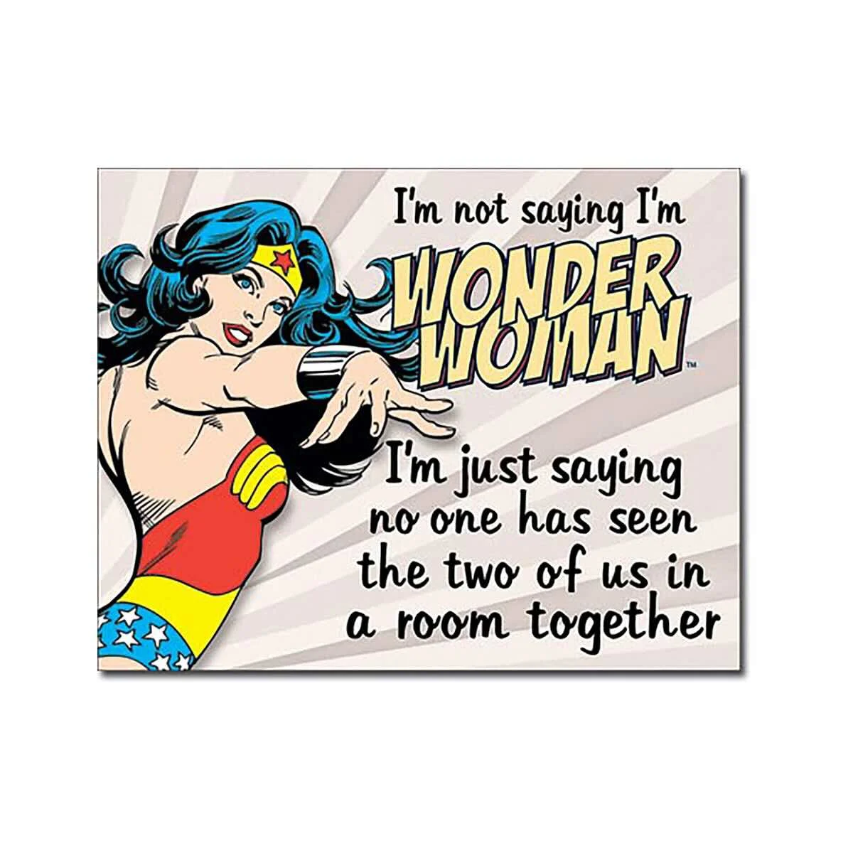 Desperate Enterprises Wonder Woman Same Room Tin Sign