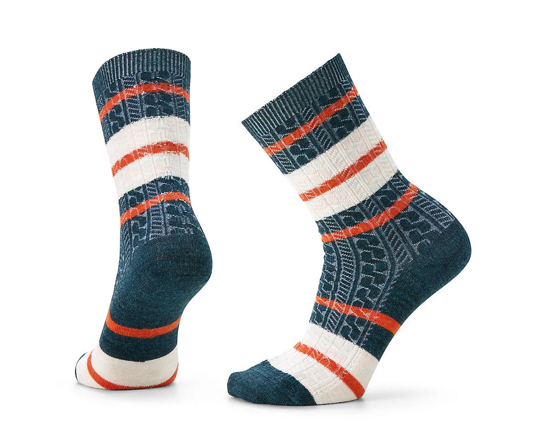 Everyday Striped Cable Crew Socks