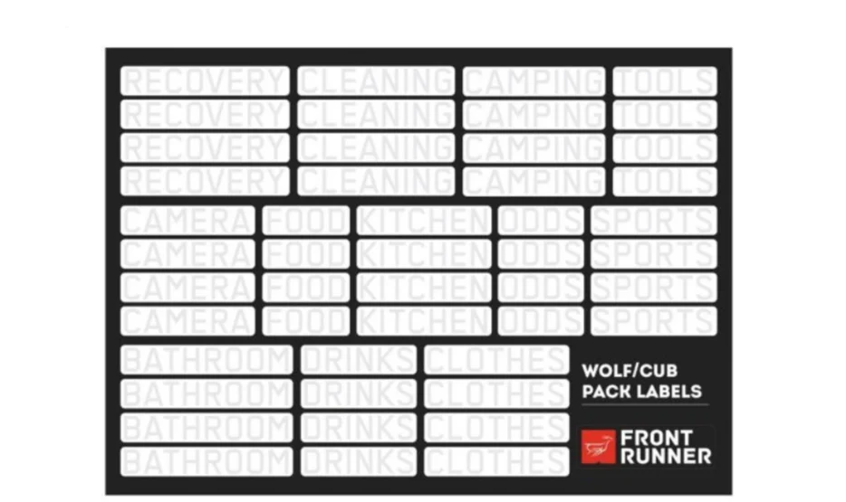 Front Runner Wolf/Cub Pack Campsite Organizing Labels