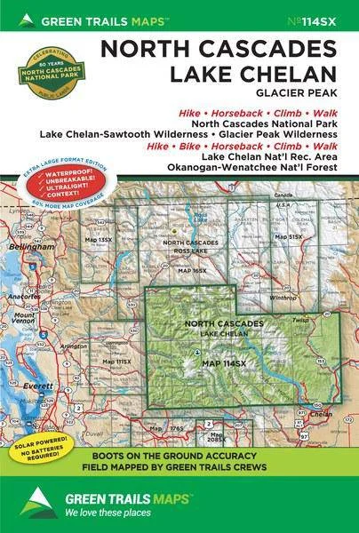 Green Trails North Cascades / Lake Chelan No. 114Sx | Miyar Adventures