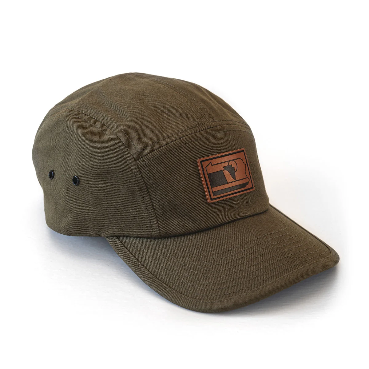 The Hemlock: Symbol of Pennsylvania Hat | Leather Patch Five Panel Cam – 3 Rivers Outdoor Co