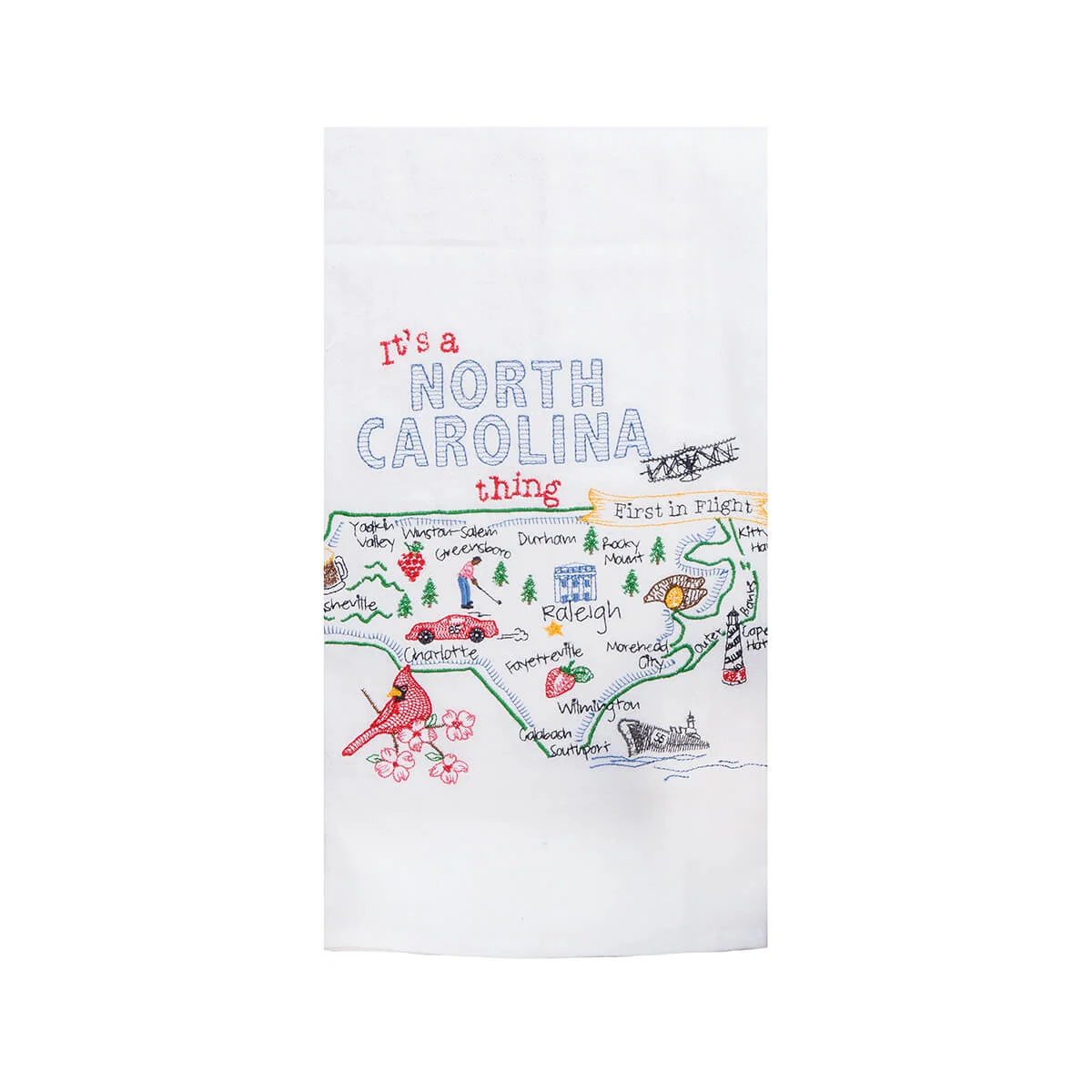 Kay Dee It's A North Carolina Thing Embroidered Flour Sack Towel