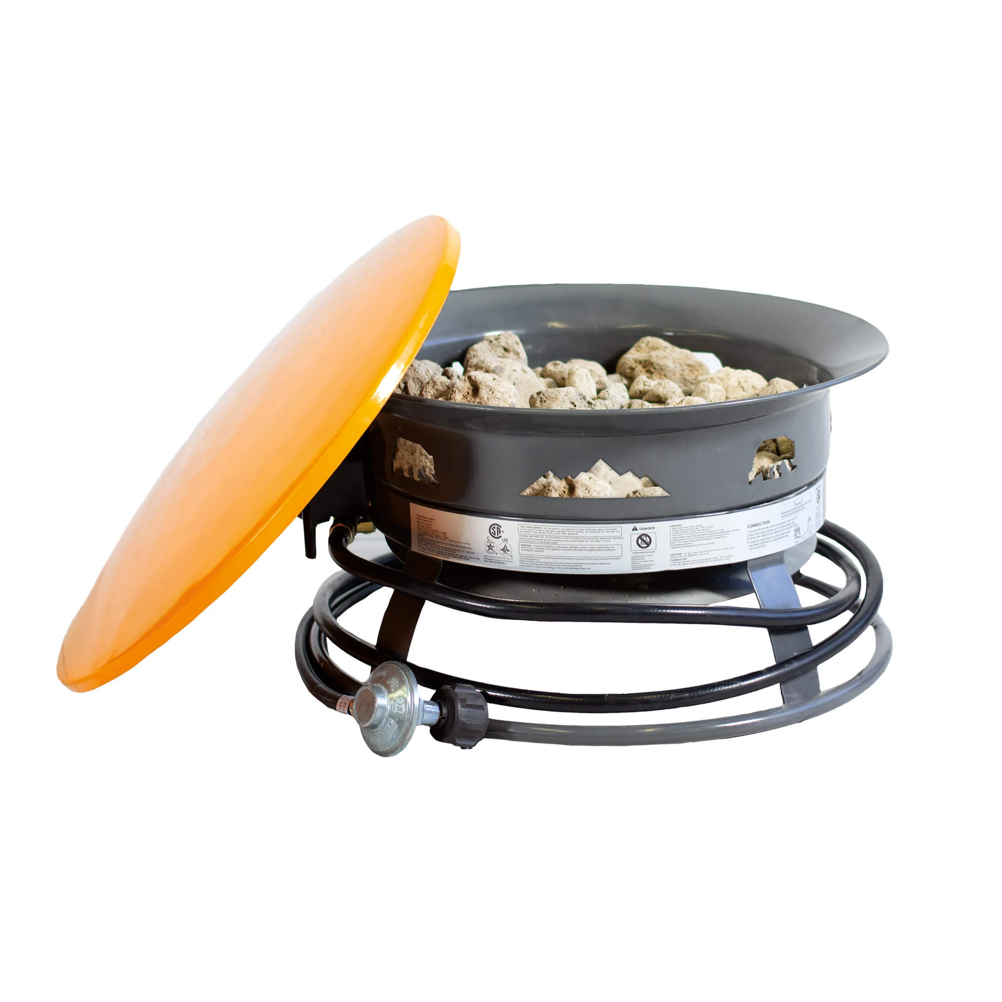 Kuma 19" Bear Blaze Fire Bowl - Portable Gas Fire Pit Graphite/Orange