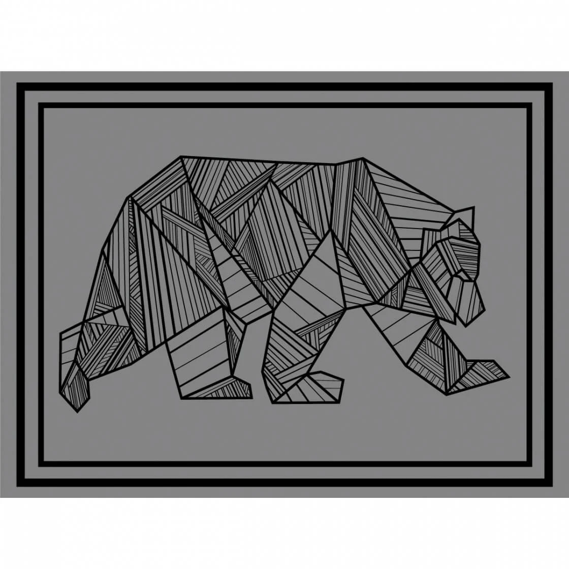 Kuma Outdoor Mat 18x9 Grey/Black Bear Design