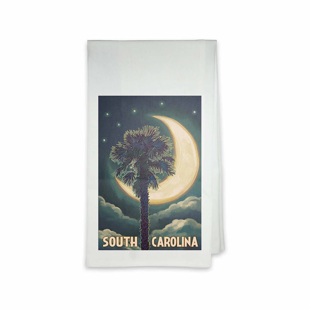 Lantern Press South Carolina Palmetto Moon Tea Towel