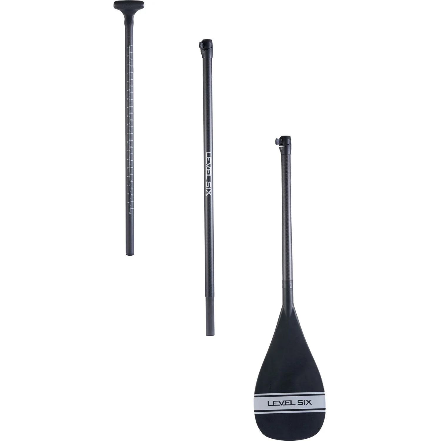 Level 6 3-Piece Carbon Adjustable SUP Paddle with Teardrop Blade