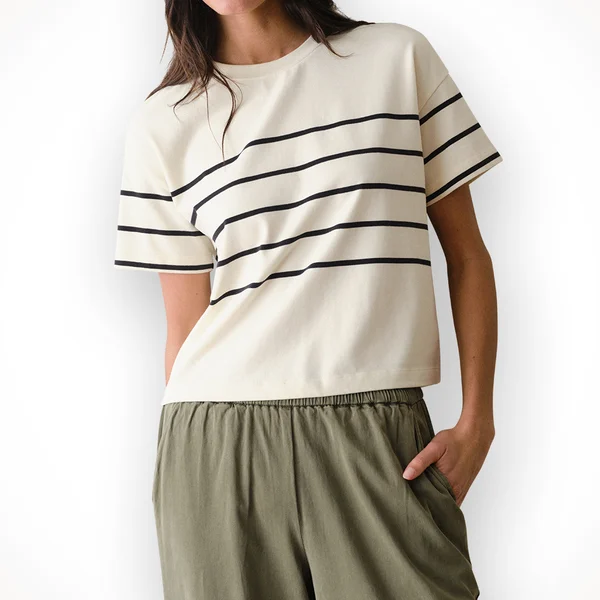 Luxe Sueded Crew Tee — Women's