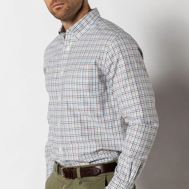 Mens Cotton Oxford Sport Shirt - Bennet Plaid