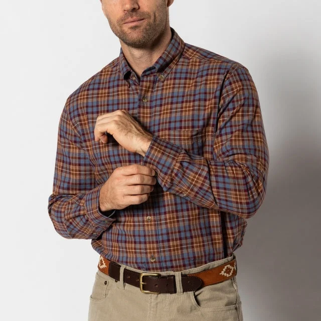 Mens Cotton Wool Sport Shirt - Houser Plaid