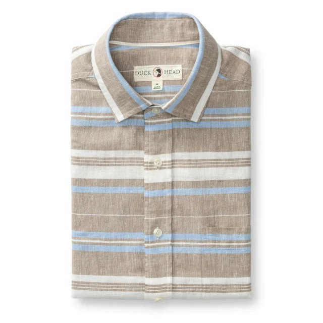 Mens Linen Cotton Oxford Sport Shirt