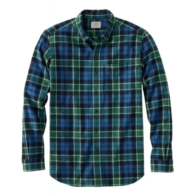 Mens Long Sleeve Scotch Plaid Flannel Shirt Regular