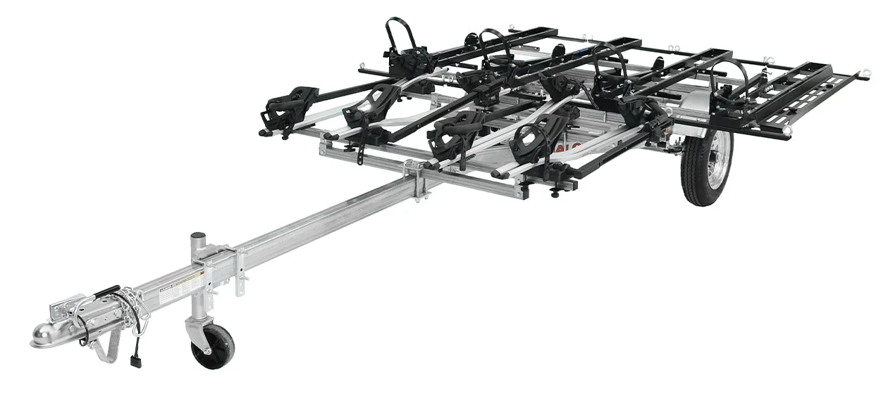 MicroSport LowBed 8 Bike Trailer Package (4 E-Bike Racks, 4 Std Bike Racks, Kick Stand, Spare Tire) - MPG464-B8
