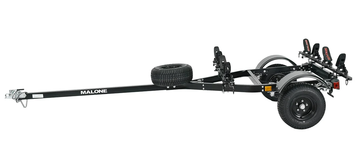 MicroSport Off-Road LowBed 2 Kayak Trailer Package (2 Saddle Up Pro & Spare Tire) - MPG444LBS-BLK