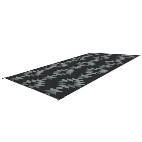 Monterrey Boho Outdoor Mat - 18'x9' (Black/Grey)