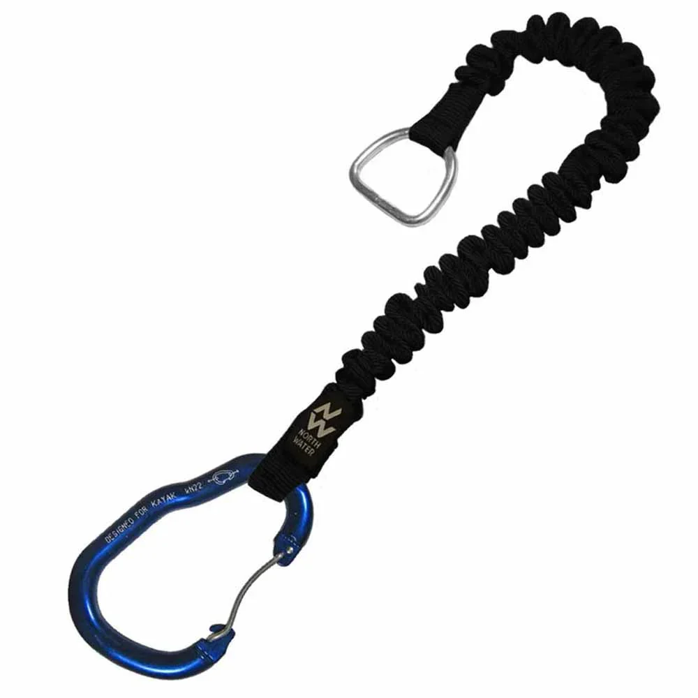 North Water Pig Tail w Keyhole Carabiner - Black