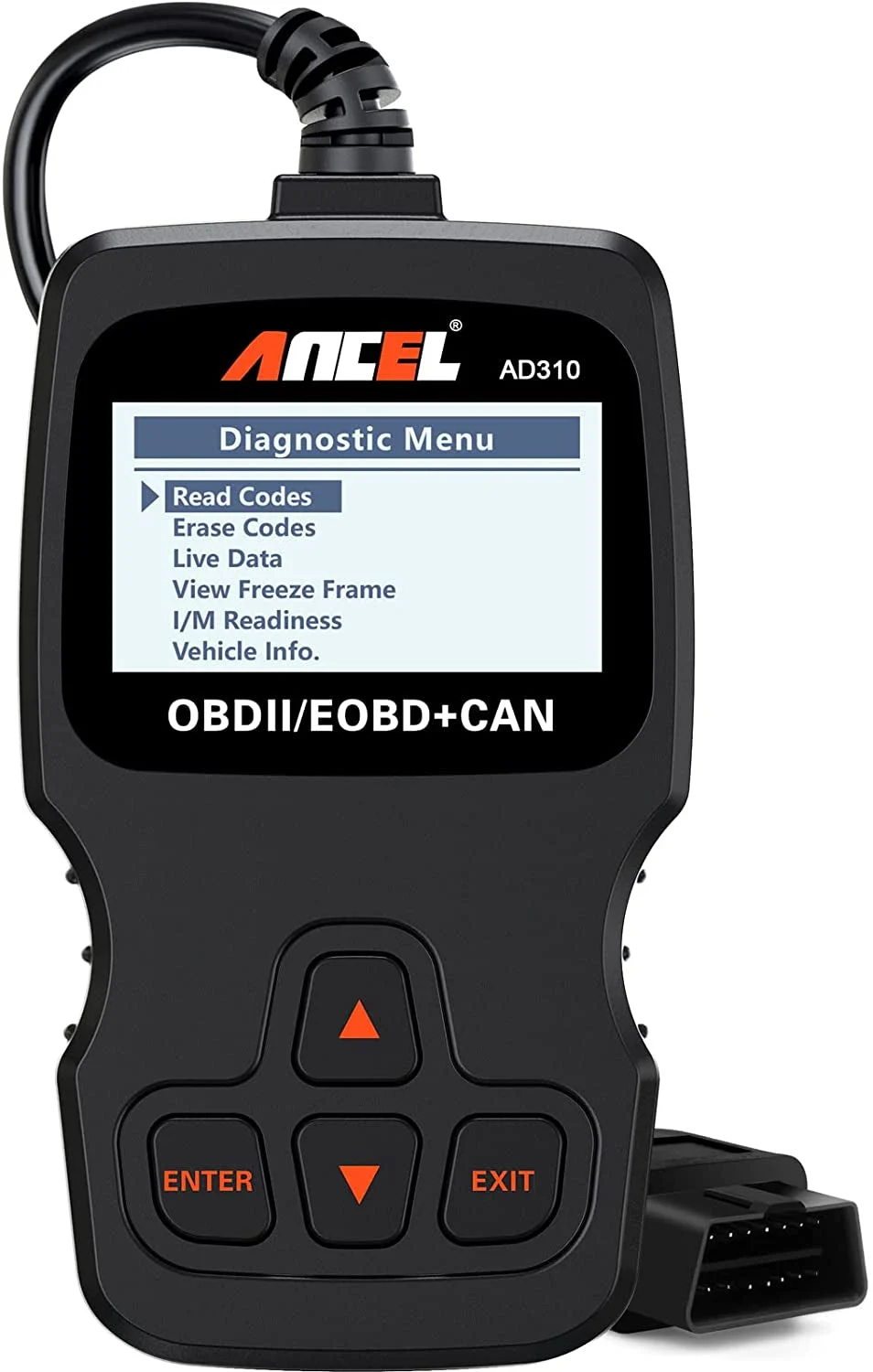 OBD II Scanner Car Engine Fault Code Reader CAN Diagnostic Scan Tool-Black AD310 Classic Enhanced Universal