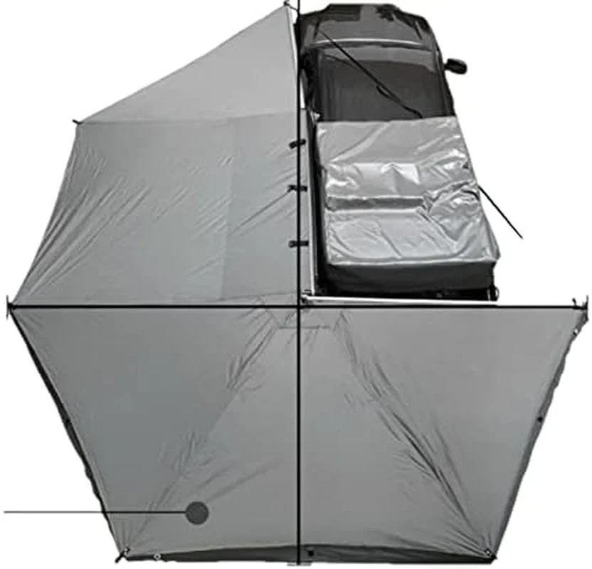 OVS Nomadic Awning 270 - Driverside - Dark Gray with Black Travel Cover