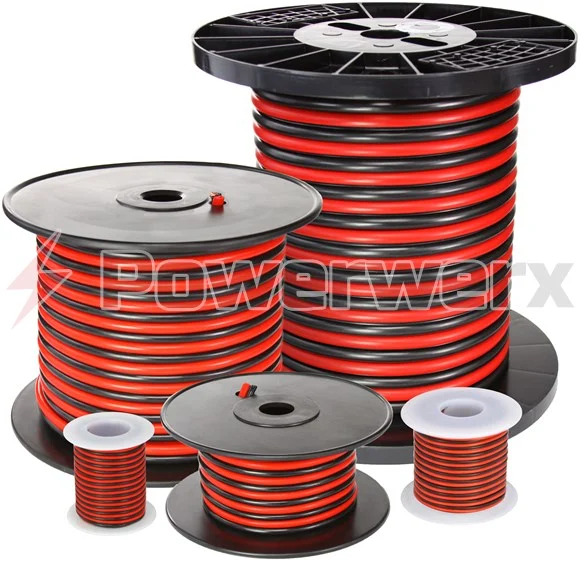 Powerwerx - Red/Black Zip Cord (Gauge 4) By the Foot
