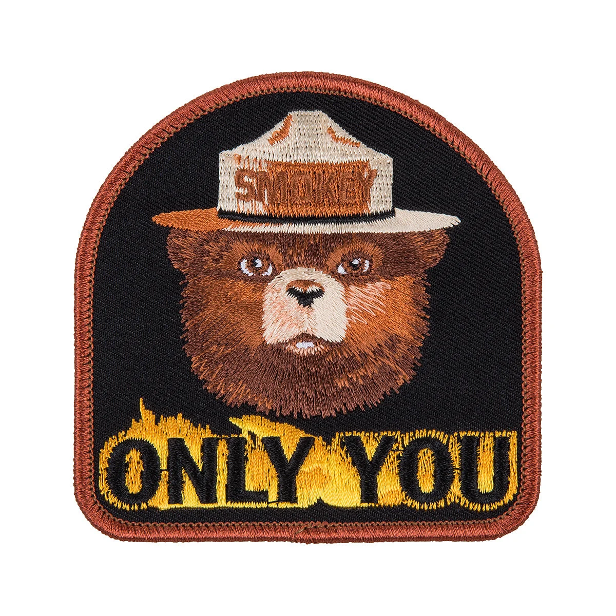 The Printed Image Smokey Flames Embroidered Patch