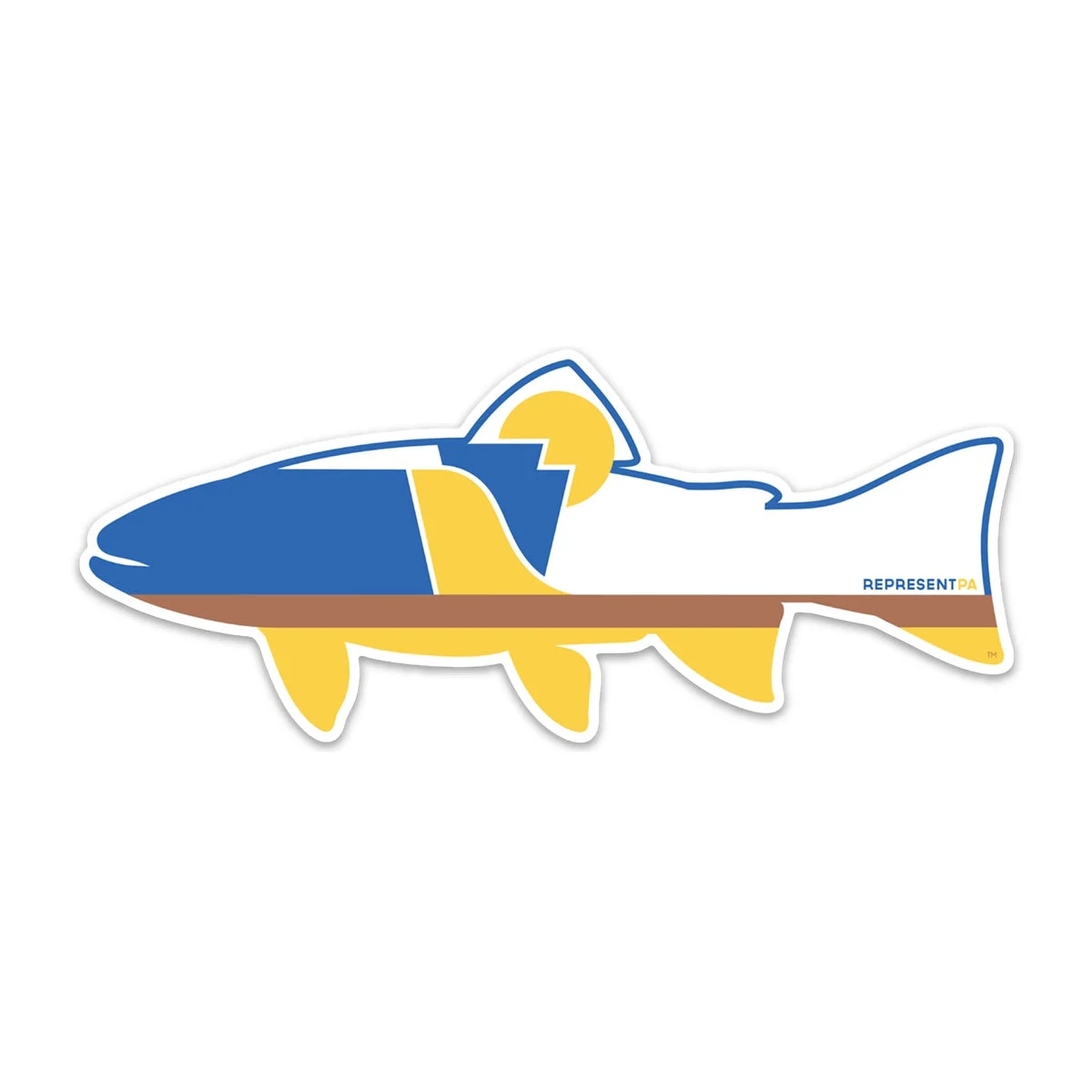 RepresentPA Pennsylvania Sticker | Trout-Shaped – 3 Rivers Outdoor Co