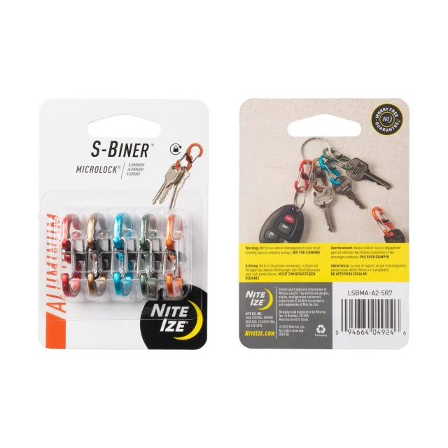 S-biner Microlock Aluminum - 5 Pack