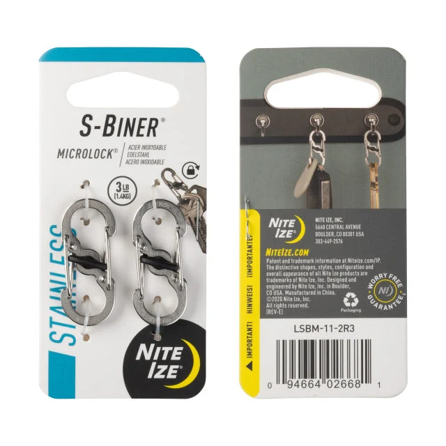 S-biner Microlock Stainless Steel - 2 Pack