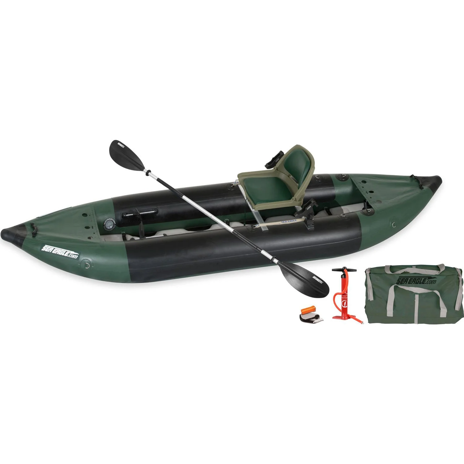 Sea Eagle Explorer 350FX Inflatable Kayak Swivel Seat Fishing Rig Package
