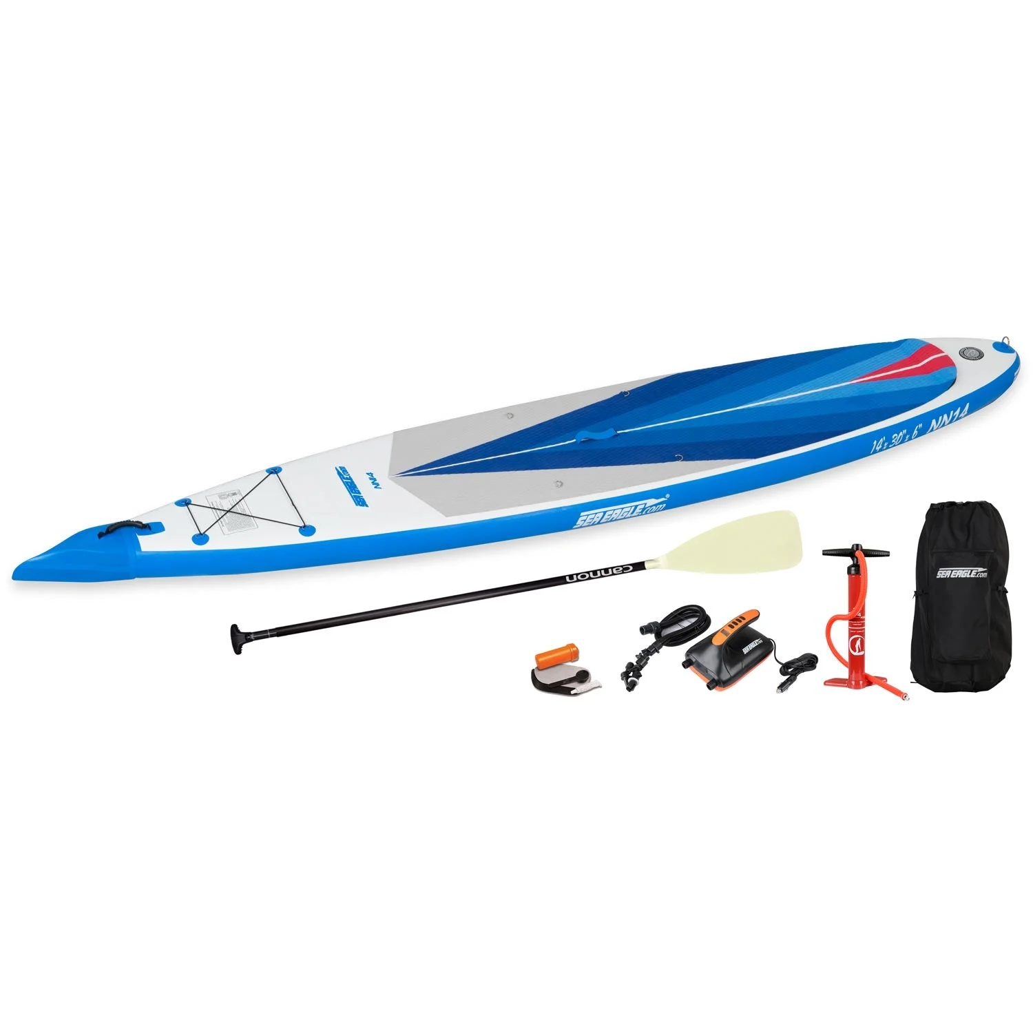 Sea Eagle NeedleNose 14 Inflatable SUP Board Electric Pump Package