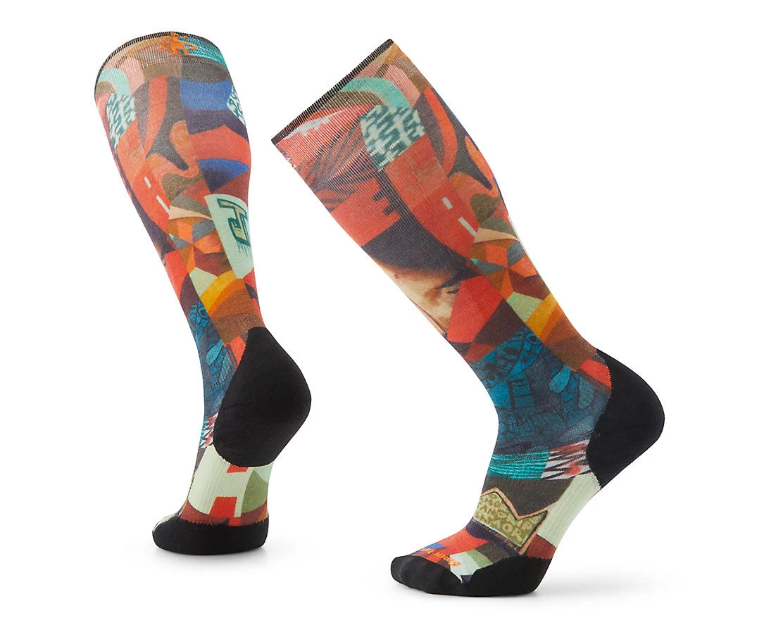 Ski Targeted Cushion Mosaic Snowball Print OTC Socks