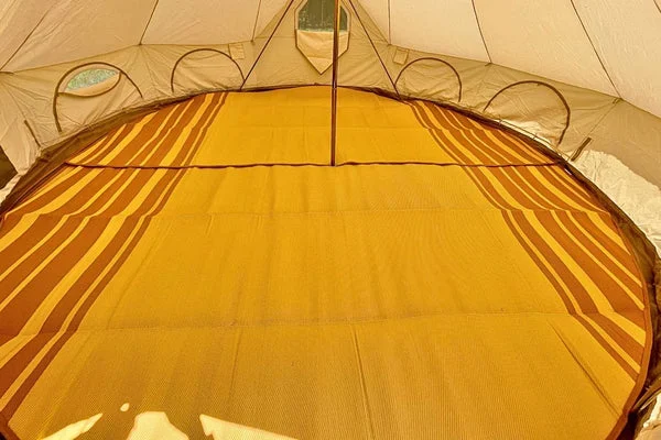 Striped Bell Tent Floor Matting | Citrus Tones | 19' (6M)