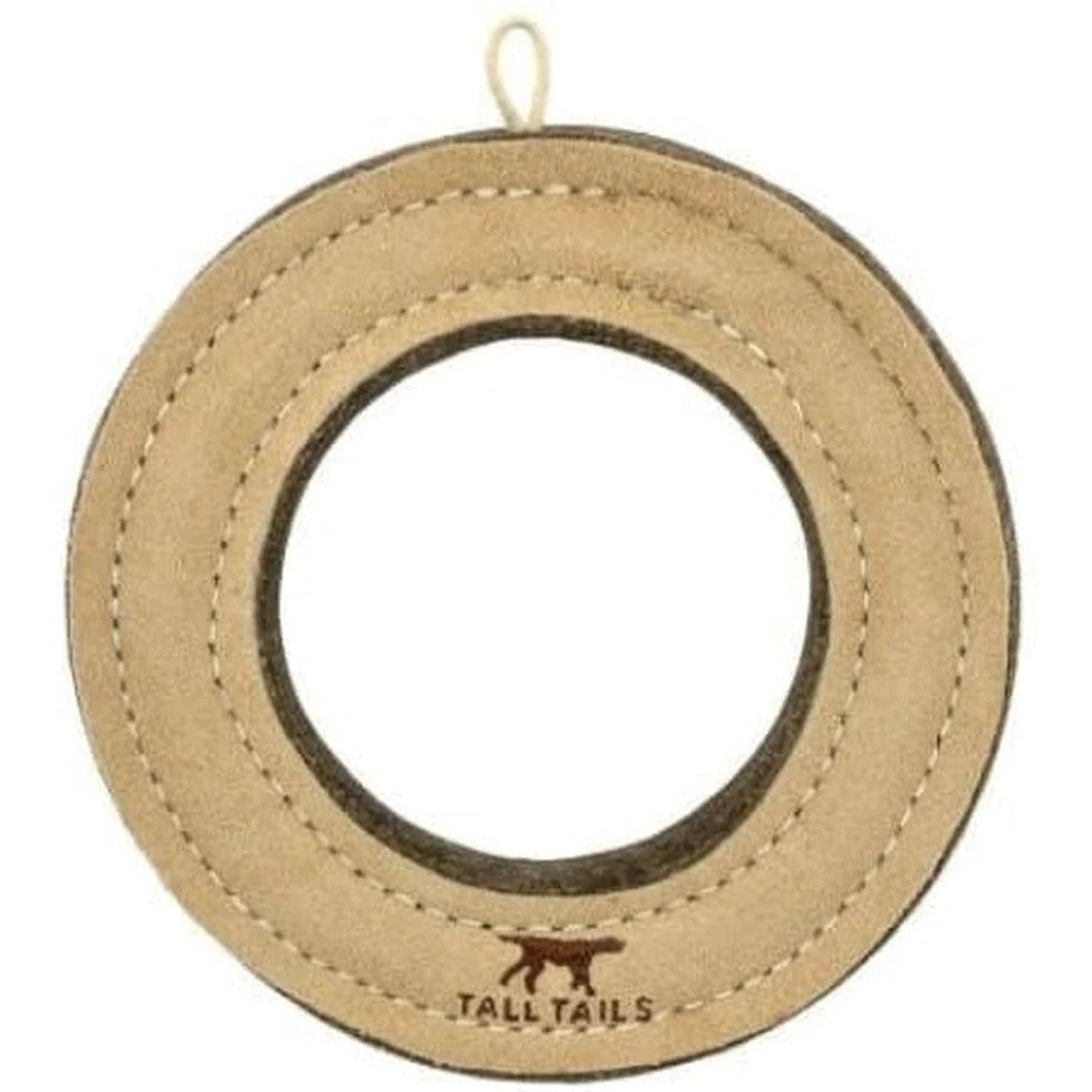 Tall Tails Natural Leather Ring Toy