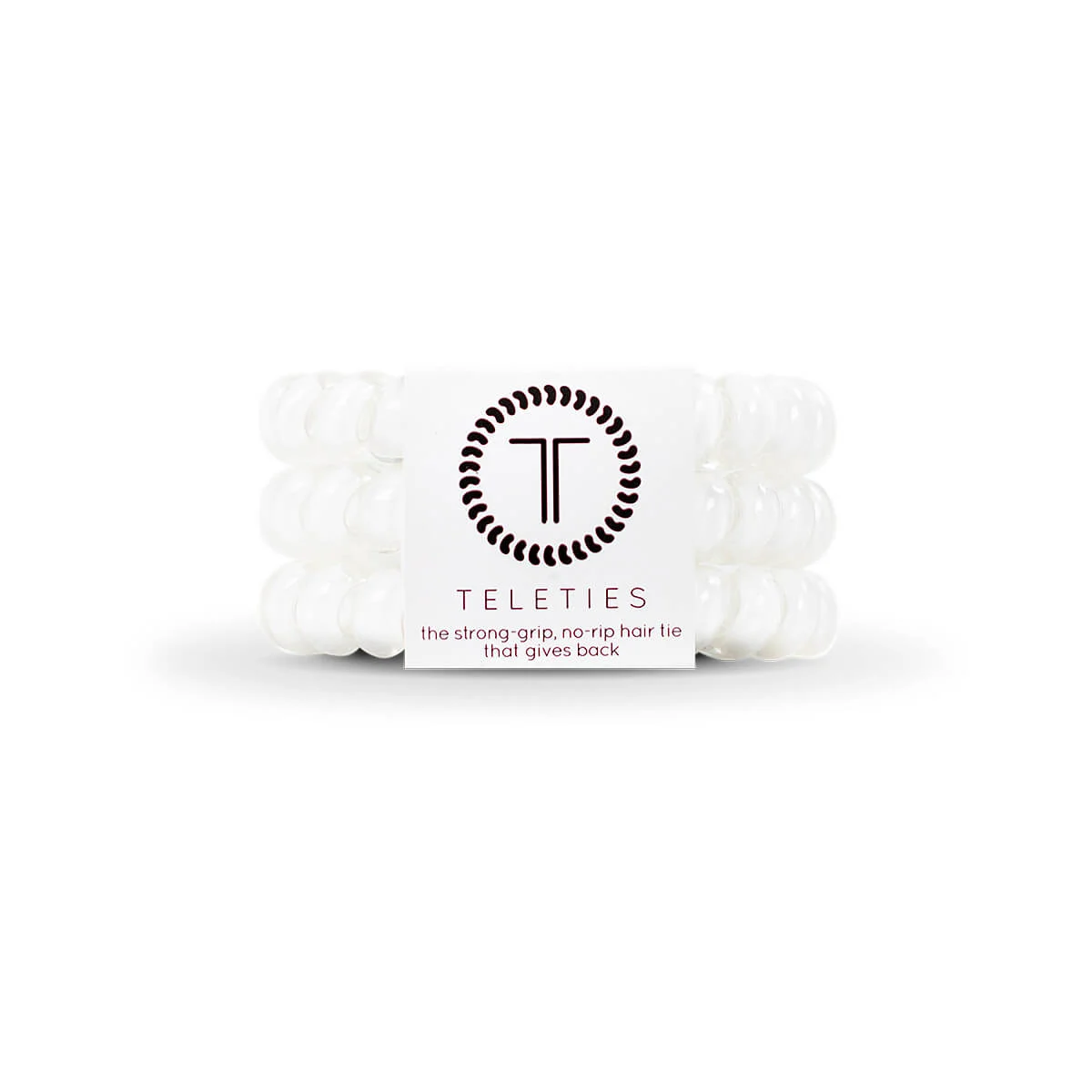 TELETIES Coconut White Large Hair Ties - 3 Pack