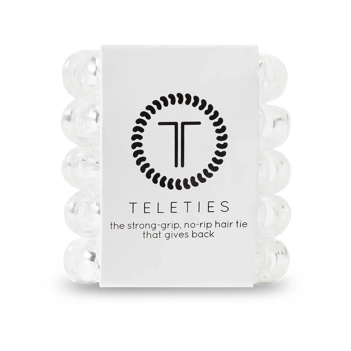 TELETIES Crystal Clear Tiny Hair Ties - 5 Pack