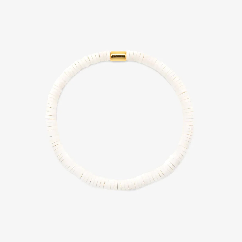 White Seascape Stretch Bracelet